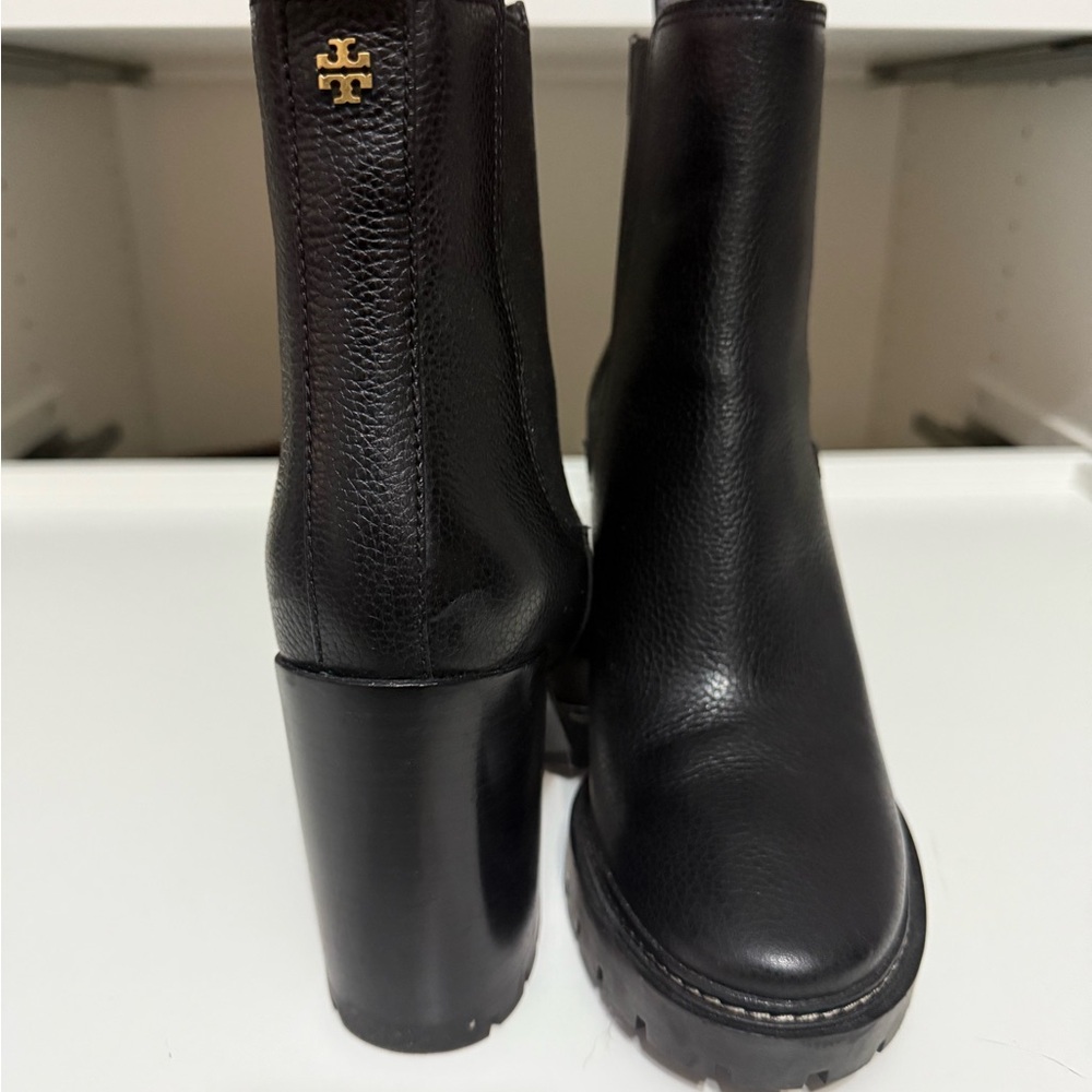 Tory Burch Black Leather Heeled Boots